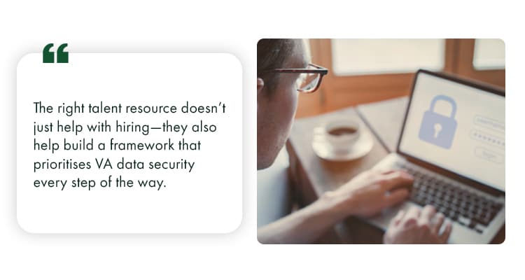 A professional conducting a background check of their applicants for a virtual assistant post.