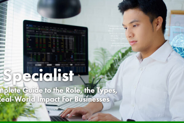 A skilled AI specialist completing tasks on his workdesk.