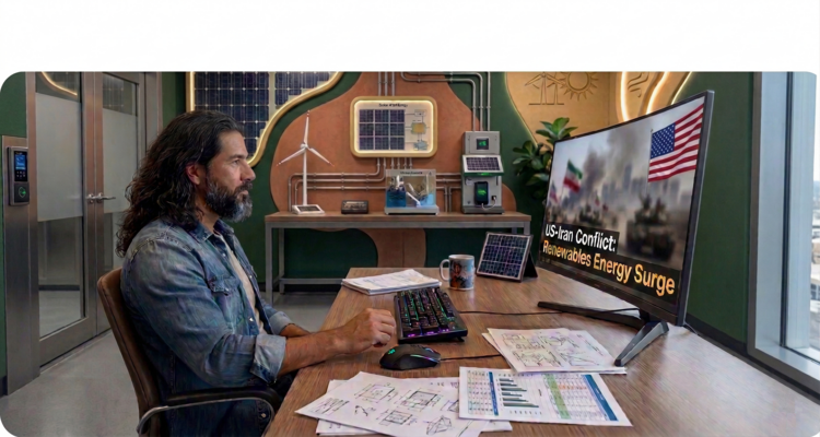 A renewable energy sources installation expert watching the US Iran war news.