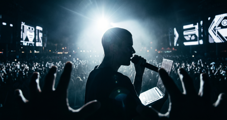 Justin Bieber Laptop Singing Moment Coachella
